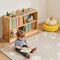 Brown Wooden Montessori Storage Shelf for Kids with Open Cubbies and Anti-Tip Safety